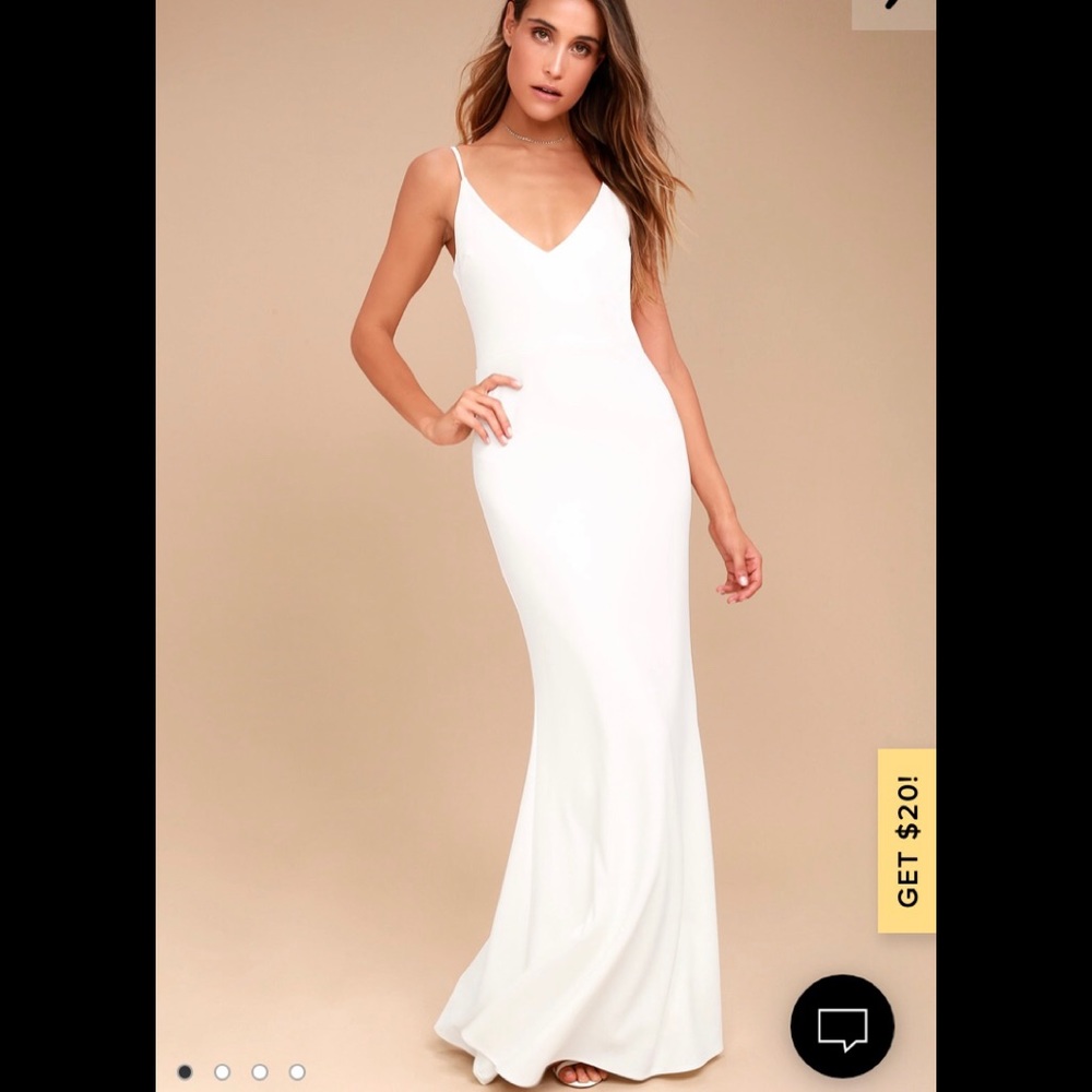Lulu’s Infinity Glory White Maxi Dress